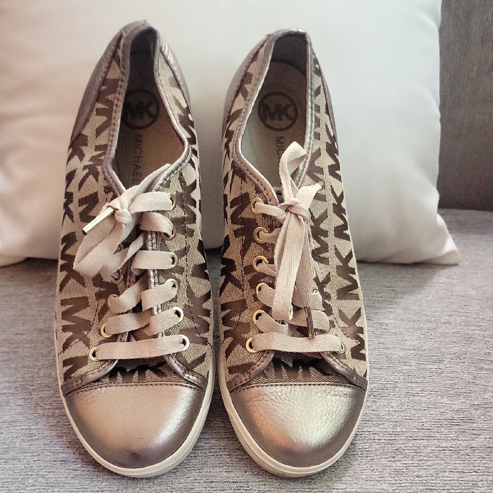 Michael Kors Gold and Brown Women's Sneakers